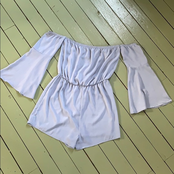 Off the shoulder blue romper - Picture 1 of 1